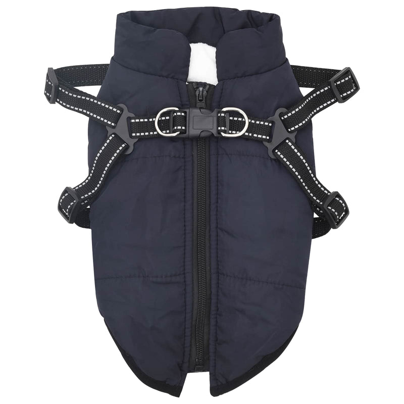 Afbeelding laden in galerijviewer, Vidaxl hondenjas marineblauw l24 fleece en polyester
