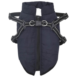 Vidaxl hondenjas marineblauw l40 fleece en polyester