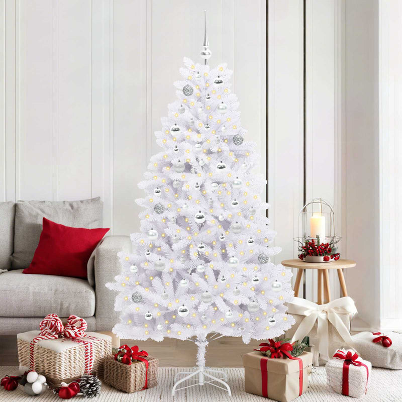 Afbeelding laden in galerijviewer, Vidaxl kunstmatige inklapbare kerstboom wit 180 cm pvc en staal
