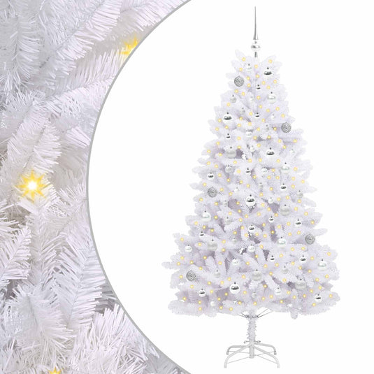 Vidaxl kunstmatige inklapbare kerstboom wit 180 cm pvc en staal