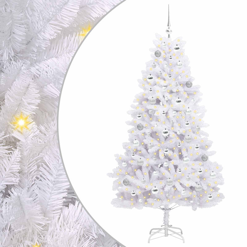 Afbeelding laden in galerijviewer, Vidaxl kunstmatige inklapbare kerstboom wit 180 cm pvc en staal
