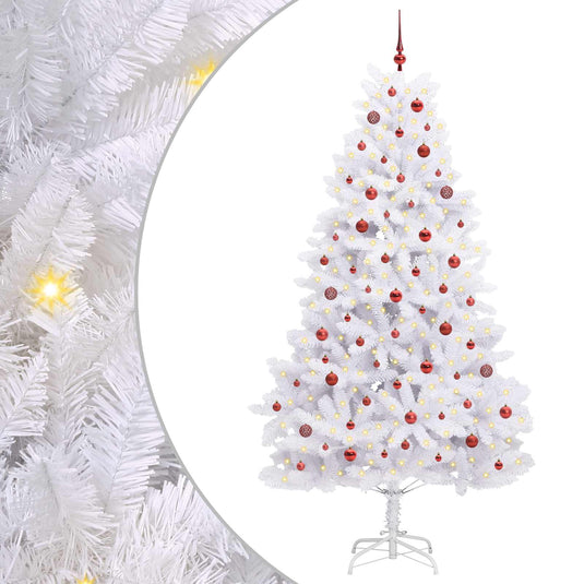 Vidaxl kunstmatige inklapbare kerstboom wit 240 cm pvc en staal