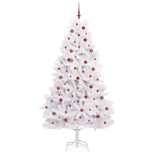 Vidaxl kunstmatige inklapbare kerstboom wit 240 cm pvc en staal