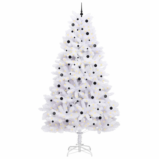Vidaxl kunstmatige inklapbare kerstboom wit 300 cm pvc en staal
