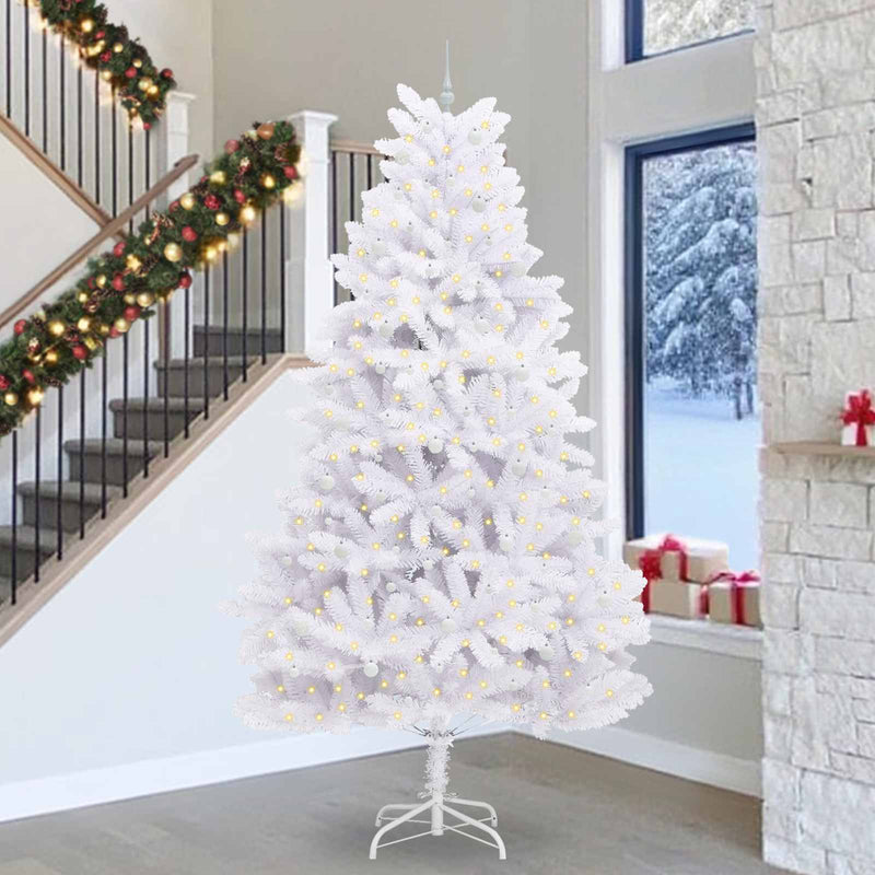 Afbeelding laden in galerijviewer, Vidaxl kunstmatige inklapbare kerstboom wit 300 cm pvc en staal
