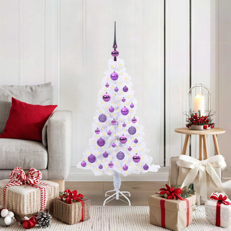 Afbeelding laden in galerijviewer, Vidaxl kunstkerstboom met 150 led wit 120 cm pvc en staal

