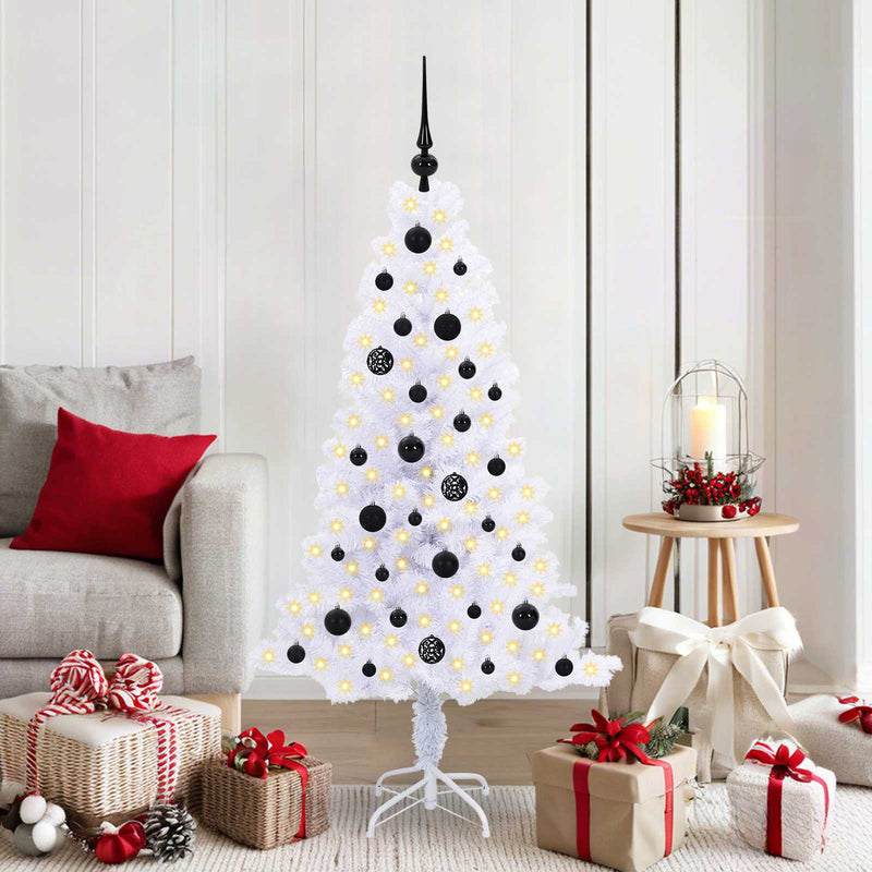 Afbeelding laden in galerijviewer, Vidaxl kunstkerstboom met 150 led wit 150 cm pvc en staal
