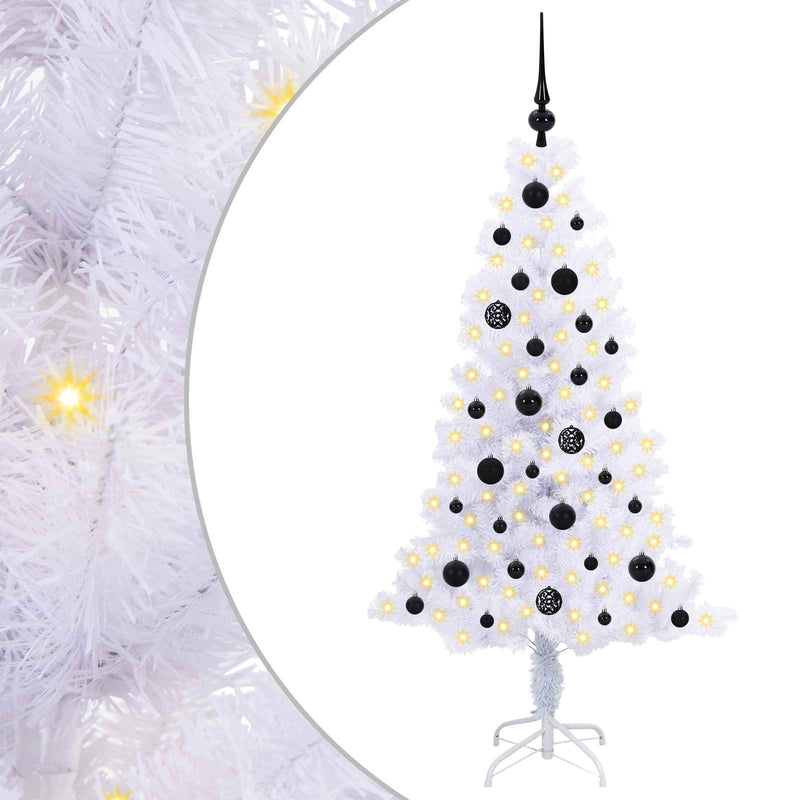 Afbeelding laden in galerijviewer, Vidaxl kunstkerstboom met 150 led wit 150 cm pvc en staal
