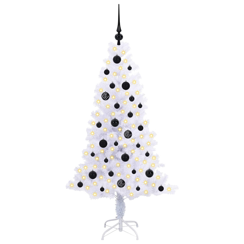 Afbeelding laden in galerijviewer, Vidaxl kunstkerstboom met 150 led wit 150 cm pvc en staal
