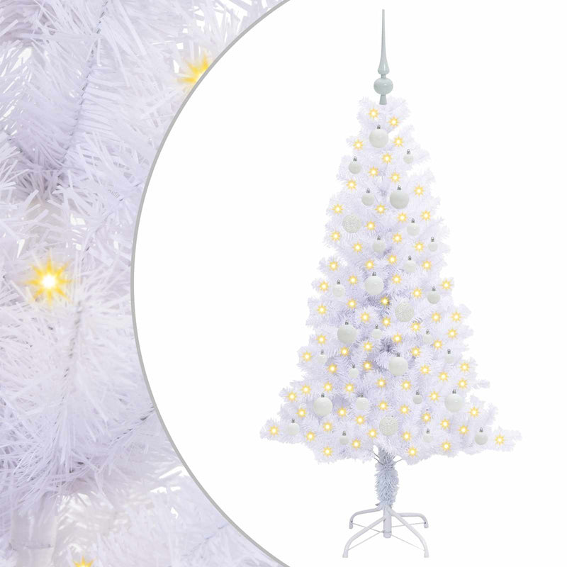 Afbeelding laden in galerijviewer, Vidaxl kunstkerstboom met 150 led wit 150 cm pvc en staal
