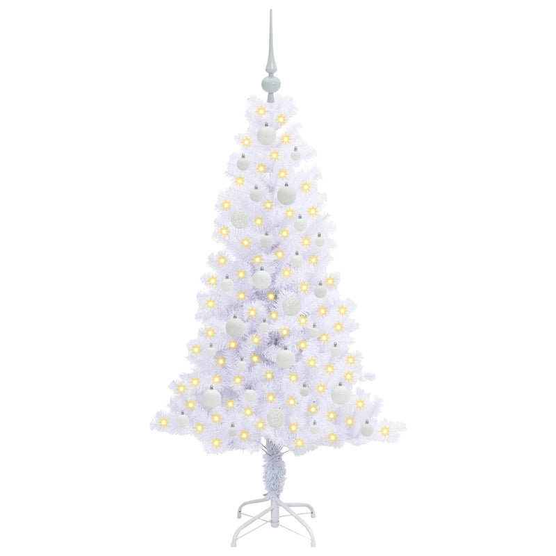 Afbeelding laden in galerijviewer, Vidaxl kunstkerstboom met 150 led wit 150 cm pvc en staal
