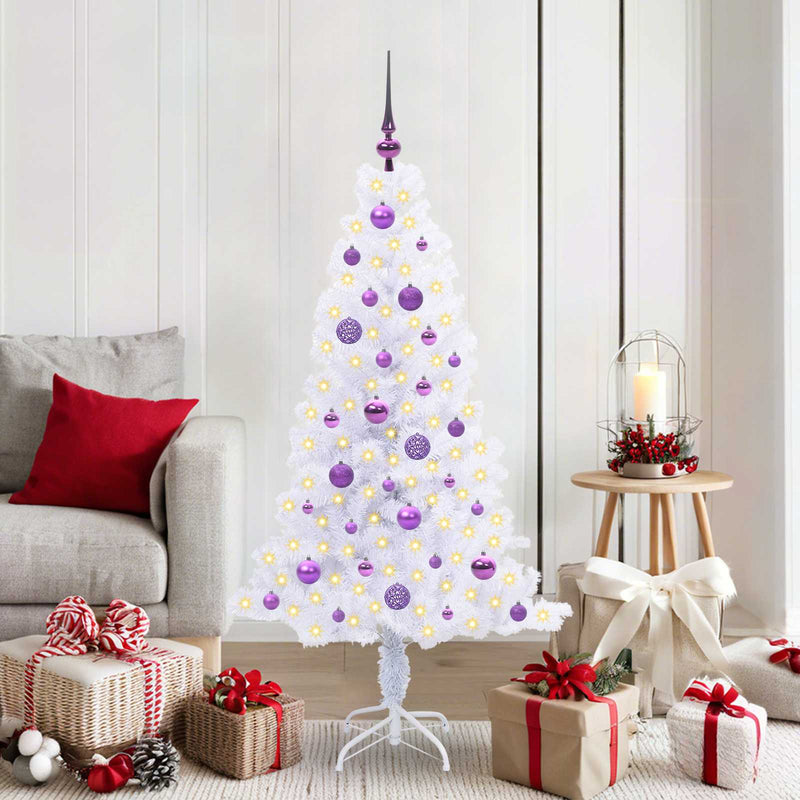 Afbeelding laden in galerijviewer, Vidaxl kunstkerstboom met 150 led wit 150 cm pvc en staal
