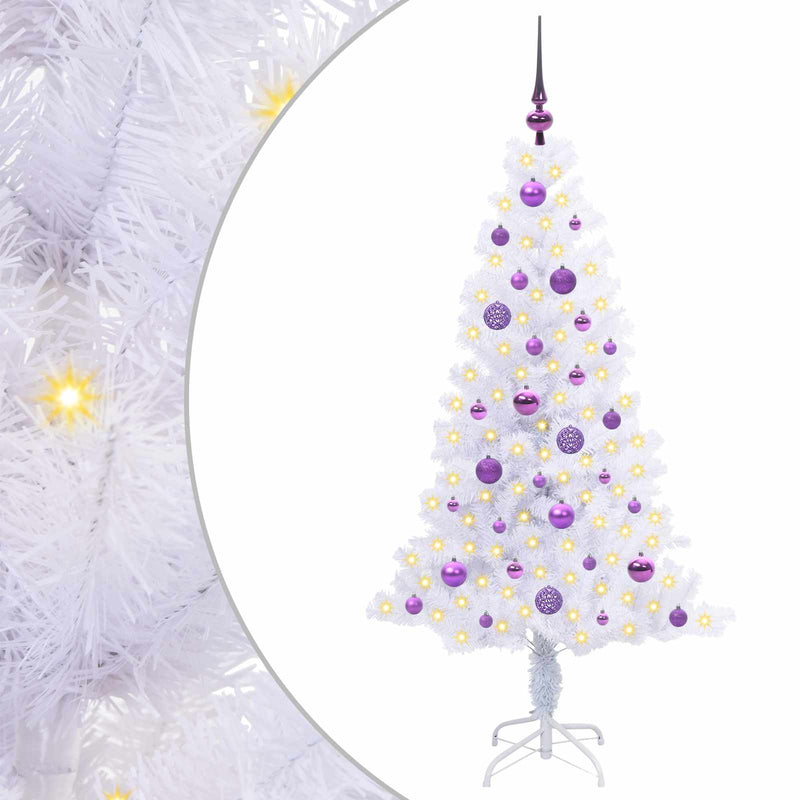 Afbeelding laden in galerijviewer, Vidaxl kunstkerstboom met 150 led wit 150 cm pvc en staal
