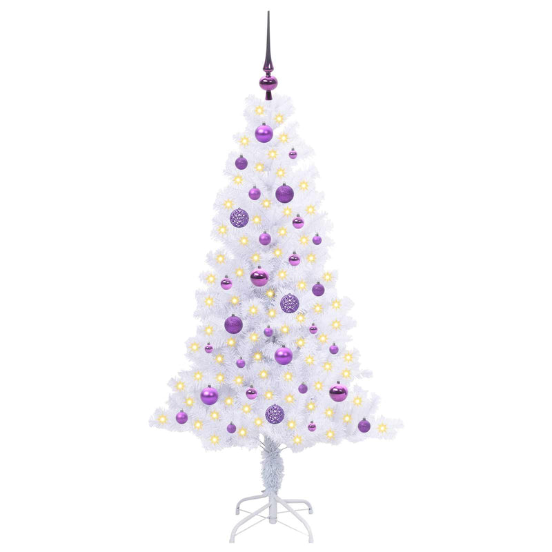 Afbeelding laden in galerijviewer, Vidaxl kunstkerstboom met 150 led wit 150 cm pvc en staal
