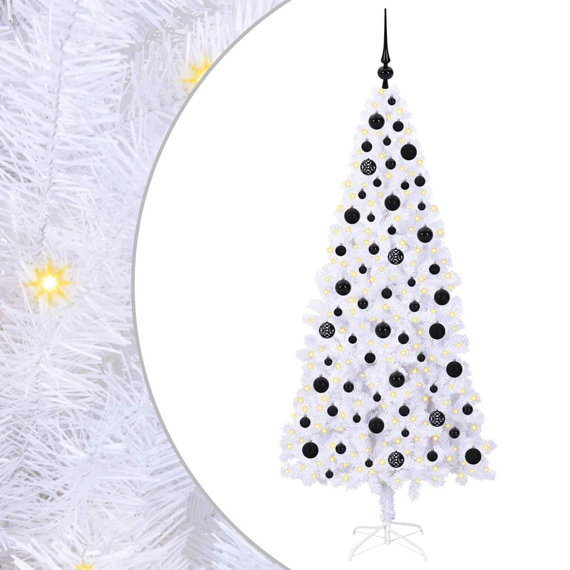 Afbeelding laden in galerijviewer, Vidaxl kunstkerstboom met 300 led wit 180 cm pvc en staal
