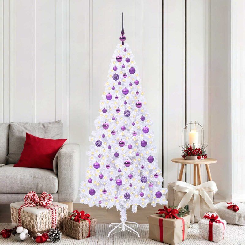 Afbeelding laden in galerijviewer, Vidaxl kunstkerstboom met 300 led wit 180 cm pvc en staal
