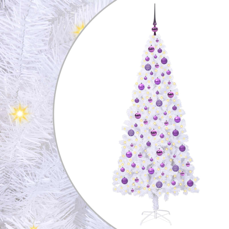 Afbeelding laden in galerijviewer, Vidaxl kunstkerstboom met 300 led wit 180 cm pvc en staal
