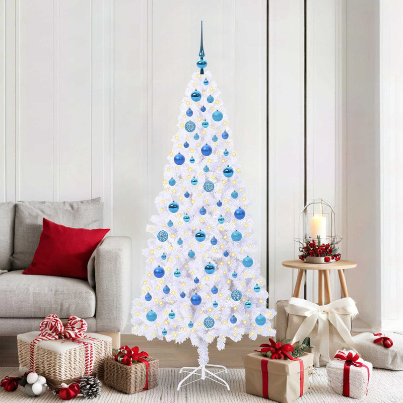 Afbeelding laden in galerijviewer, Vidaxl kunstkerstboom met 300 led wit 180 cm pvc en staal
