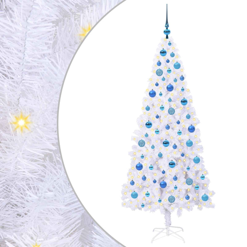 Afbeelding laden in galerijviewer, Vidaxl kunstkerstboom met 300 led wit 180 cm pvc en staal

