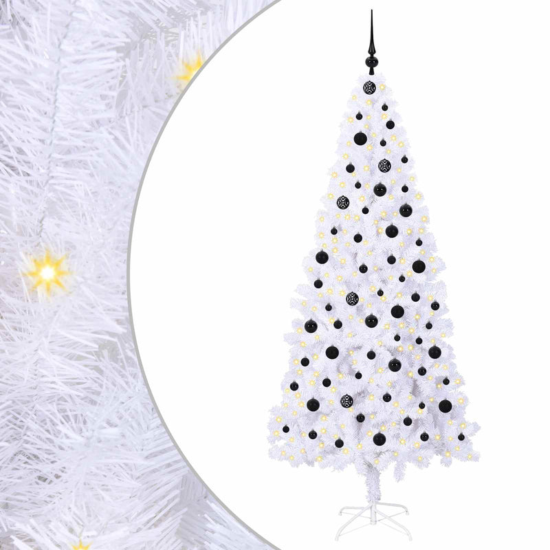 Afbeelding laden in galerijviewer, Vidaxl kunstkerstboom met 300 led wit 210 cm pvc en staal
