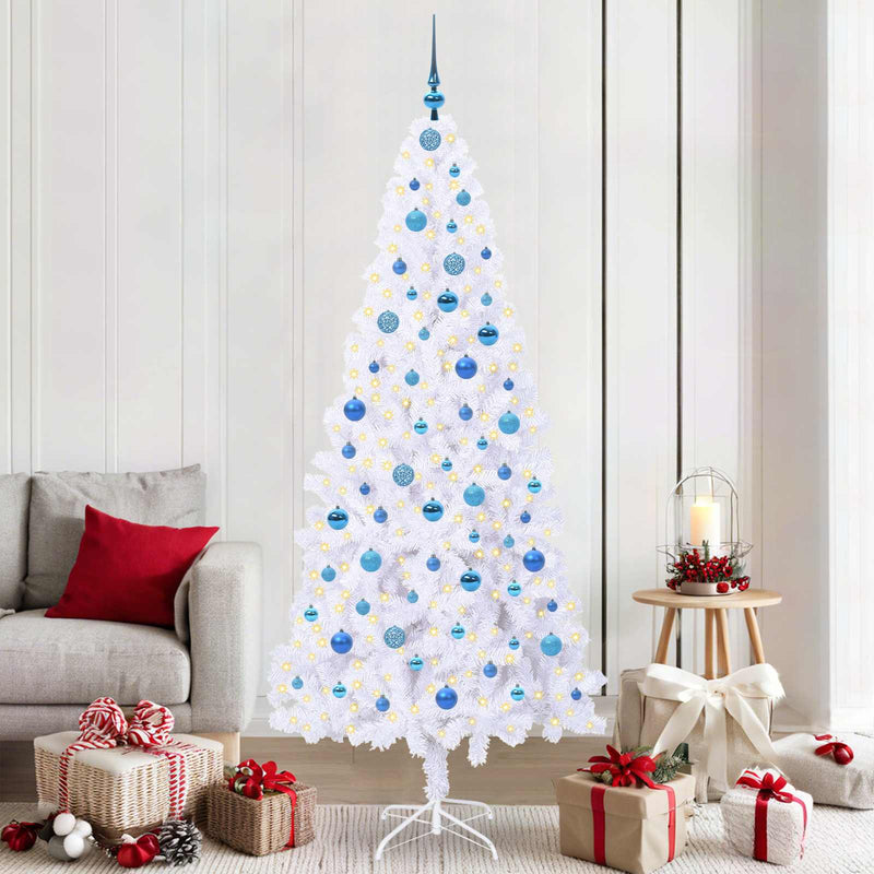 Afbeelding laden in galerijviewer, Vidaxl kunstkerstboom met 300 led wit 210 cm pvc en staal
