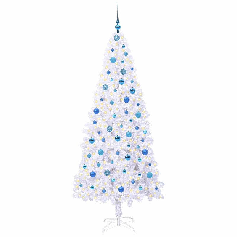 Afbeelding laden in galerijviewer, Vidaxl kunstkerstboom met 300 led wit 210 cm pvc en staal
