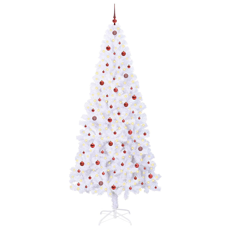 Afbeelding laden in galerijviewer, Vidaxl kunstkerstboom met 300 led wit 240 cm pvc en staal
