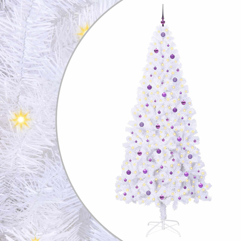 Afbeelding laden in galerijviewer, Vidaxl kunstkerstboom met 300 led wit 240 cm pvc en staal
