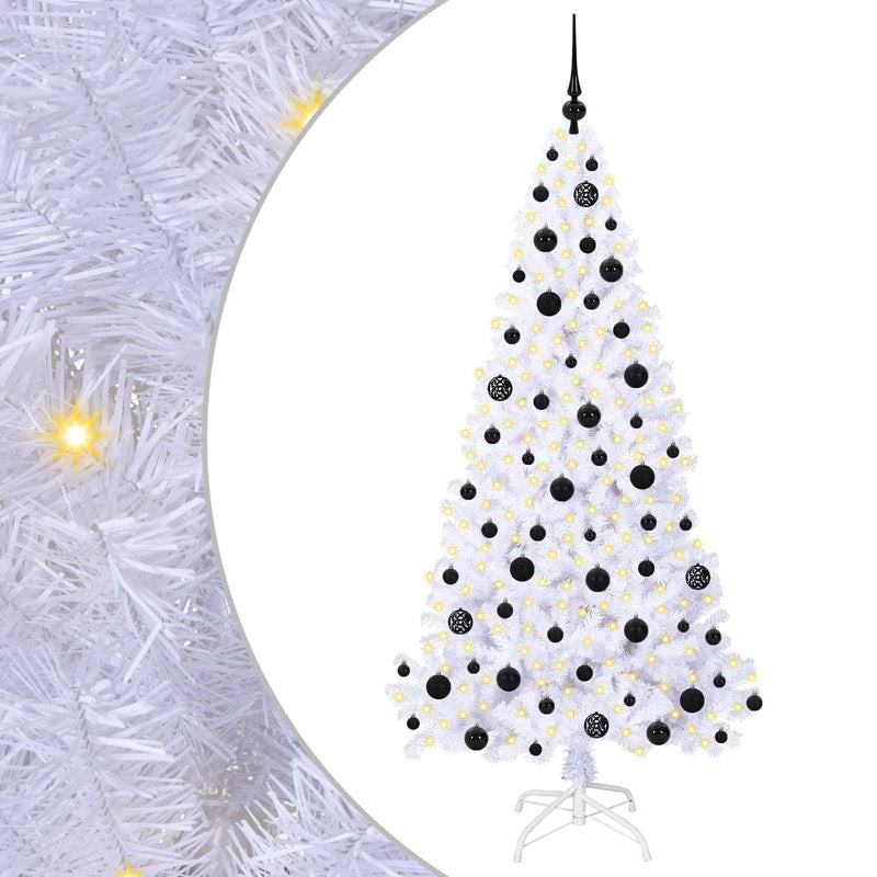 Afbeelding laden in galerijviewer, Vidaxl kunstkerstboom met 300 led wit 180 cm pvc en staal
