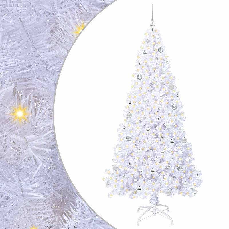 Afbeelding laden in galerijviewer, Vidaxl kunstkerstboom met 300 led wit 210 cm pvc en staal
