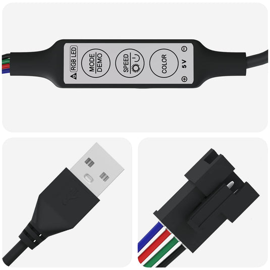 Vidaxl led-strip 2 pcs zwart en transparant 2500 mm koper en kunststof