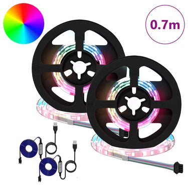 Vidaxl led-strip 2 pcs zwart en transparant 350 mm koper en kunststof