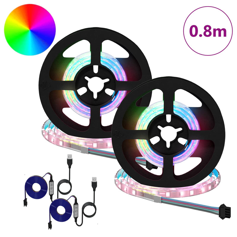 Afbeelding laden in galerijviewer, Vidaxl led-strip 2 pcs zwart en transparant 400 mm koper en kunststof
