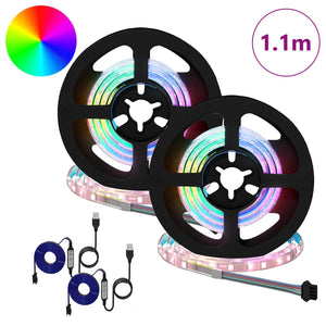Vidaxl led-strip 2 pcs zwart en transparant 550 mm koper en kunststof