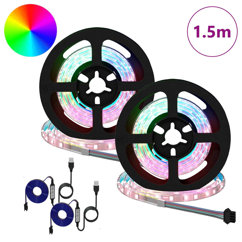 Afbeelding laden in galerijviewer, Vidaxl led-strip 2 pcs zwart en transparant 750 mm koper en kunststof

