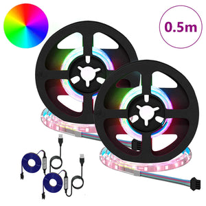 Vidaxl led-strip 2 pcs zwart en transparant 250 mm koper en kunststof
