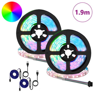 Vidaxl led-strip 2 pcs zwart en transparant 950 mm koper en kunststof