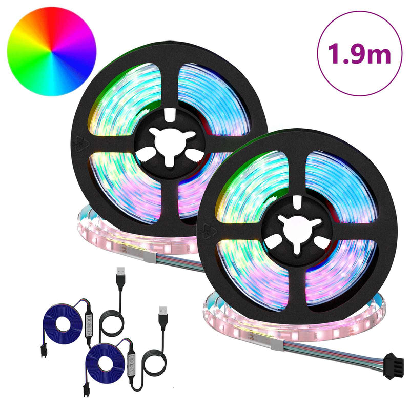 Afbeelding laden in galerijviewer, Vidaxl led-strip 2 pcs zwart en transparant 950 mm koper en kunststof
