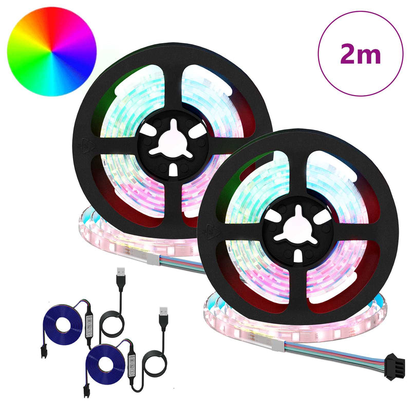 Afbeelding laden in galerijviewer, Vidaxl led-strip 2 pcs zwart en transparant 1000 mm koper en kunststof
