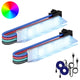 Vidaxl led-strip 2 pcs zwart en wit 1745 mm koper en kunststof