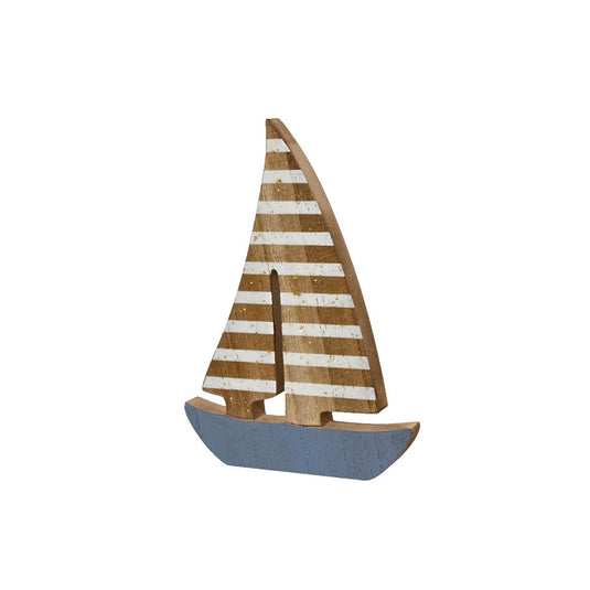 Decoris decoratie boot hout 1,5x13x18cm fsc 100%