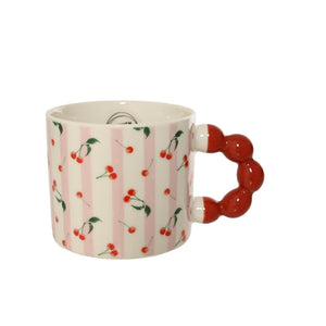 Decoris mok kersen porselein 13,8x9,1x8cm 340ml
