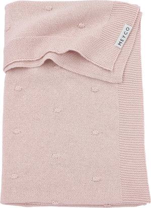 Meyco baby mini knots ledikant deken - soft pink - 100x150cm - 1.0 tog