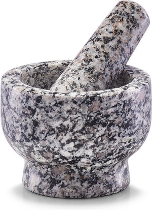 Merkloos sans marque vijzel met stamper graniet grijs d9 x h6,5 cm - kruiden maler - specerijen maler
