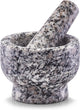 Merkloos sans marque vijzel met stamper graniet grijs d9 x h6,5 cm - kruiden maler - specerijen maler