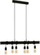 Eglo townshend 6 hanglamp - e27 - 100,5 cm - zwart