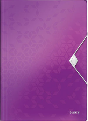 Leitz dossiermap wow 3klep a4 pp paars