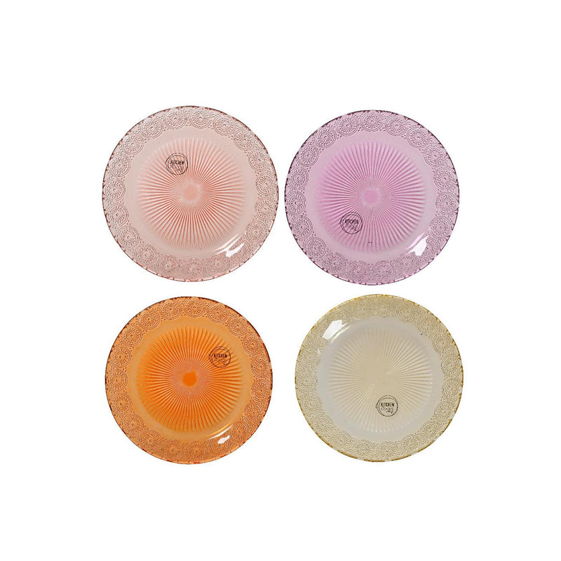 Afbeelding laden in galerijviewer, Decoris dinerbord glas ø25xh1,8cm 4 assorti
