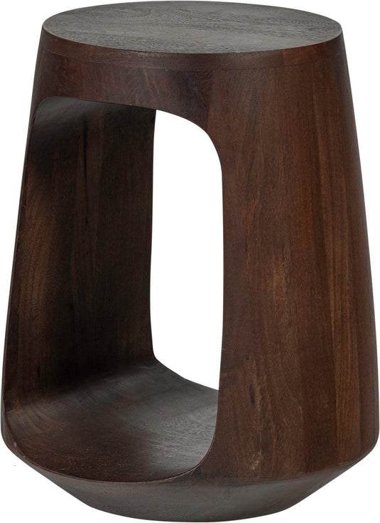 Woood bayo bijzettafel - mangohout - bruin walnoot - 45x33x33