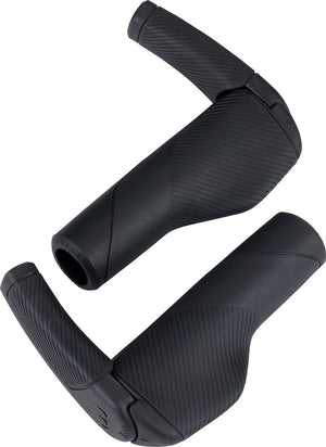 Bbb cycling kingcomfort set + bar ends 80 mm - ergonomische handvatten fiets - 135mm - antislip fietshandgrepen - bar ends handvatten - zwart - bhg-125